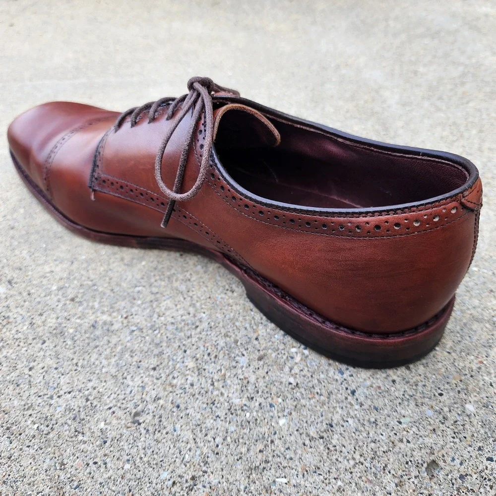 ALLEN EDMONDS CLARKSTON - Mens 12 D - Brown Derby Brogue USA Dress Shoes Preppy